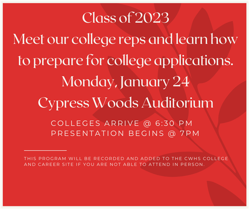 Class of 2023 January 24 Invitation